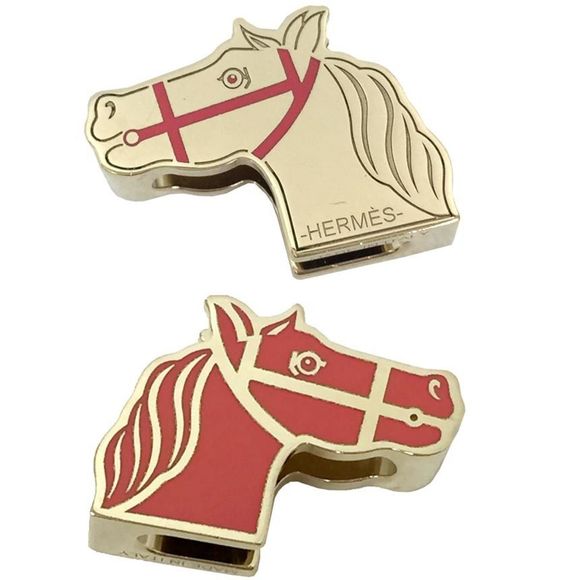 HERMES Accessories - Hermes Hermès Twilly Ring Cadrege Scarf Anneau Charms Clef Laque Laiton Sans ...